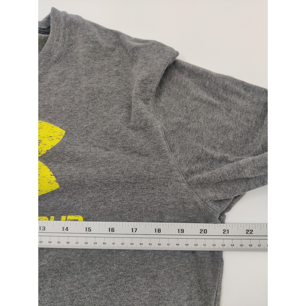Under Armour Mens HeatGear Long Sleeve Graphic Logo Shirt Gray‎ Yellow Large - Picture 5 of 6
